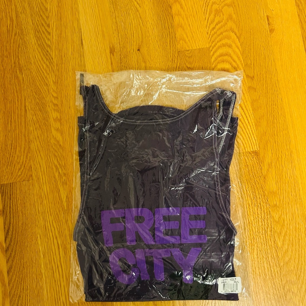 freecity Purple Tank Top with Lilac FREE CITY Logo - Picture 2 of 2